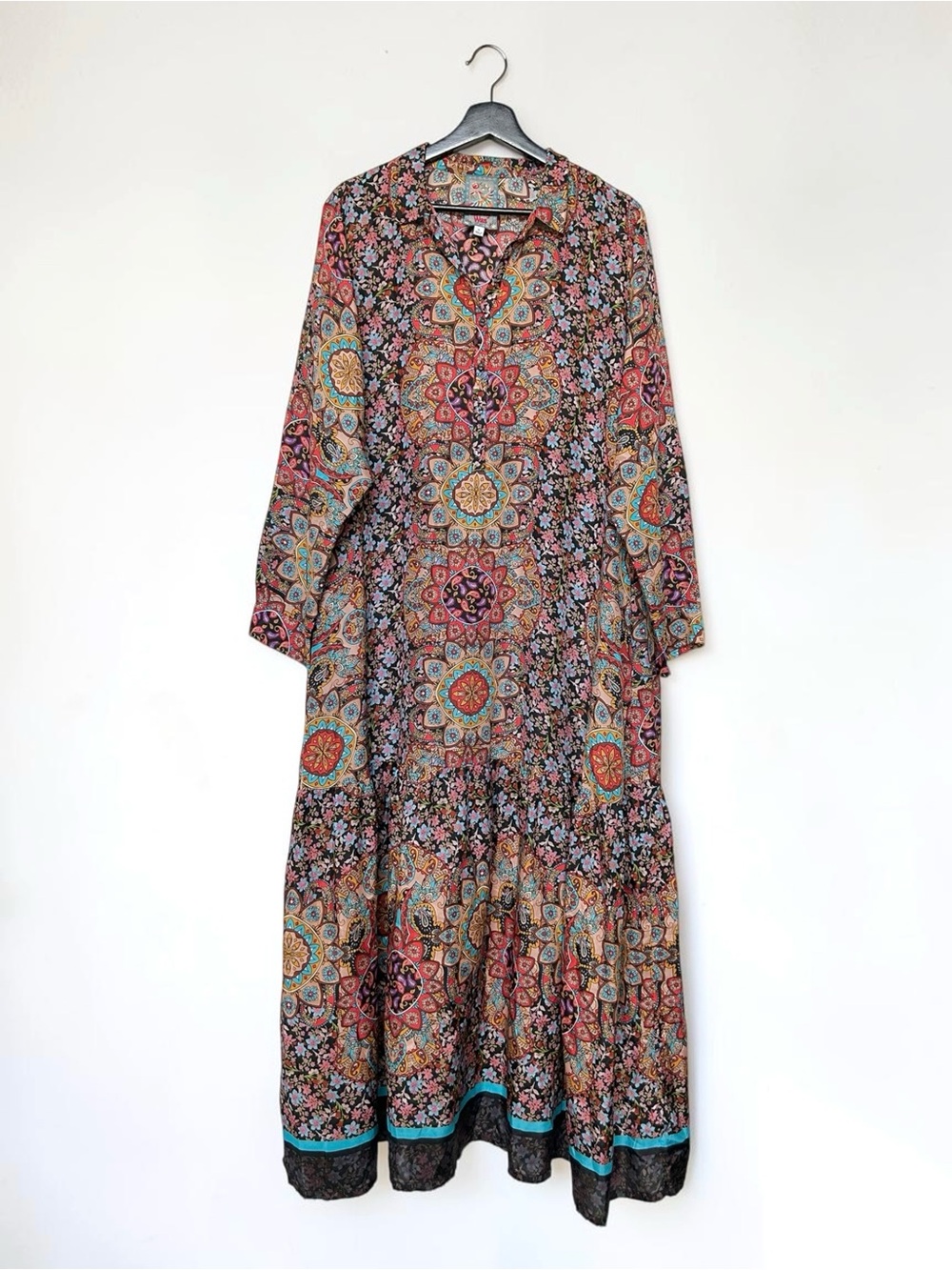 Johnny Was Mandala Shea 100% Silk Maxi Dress Size XL